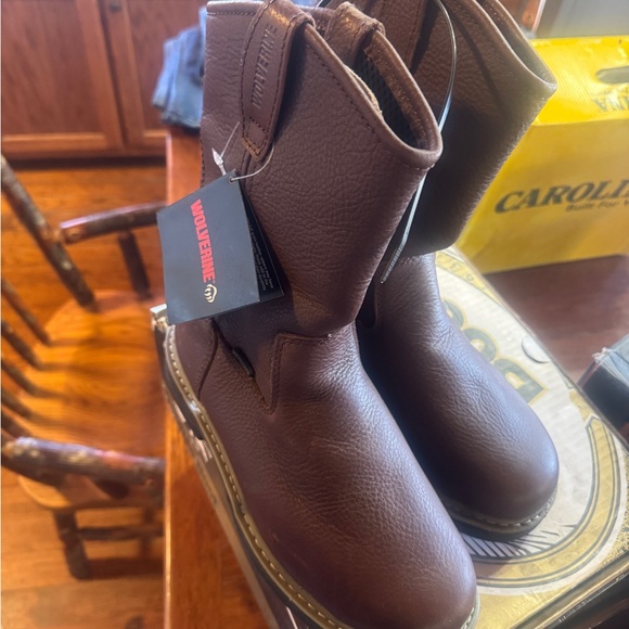 New Wolverine Metguard Brown slip on workboots, NO BOX - Picture 5 of 6